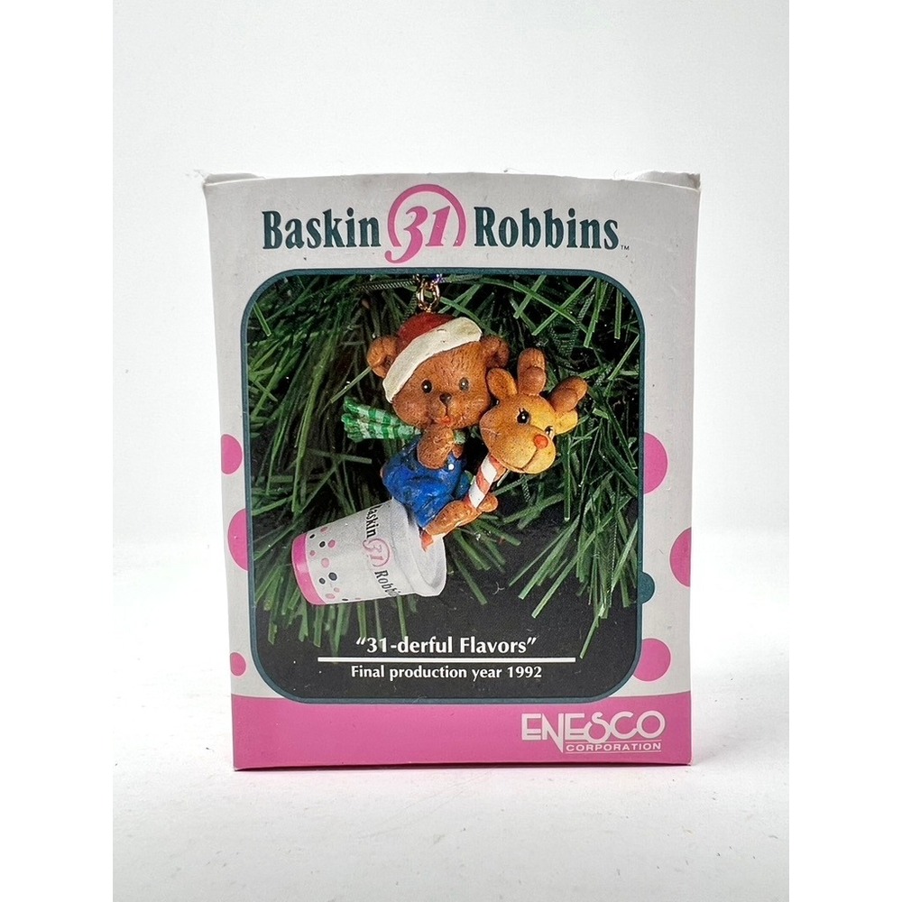 Enesco Baskin Robbins Ornament Unisex OS Multi Excellent 1992 Small Wonders Bear